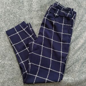 Dark Blue Checkered Trousers